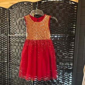 Wonder Nation Red and Gold Kids Casual Dress